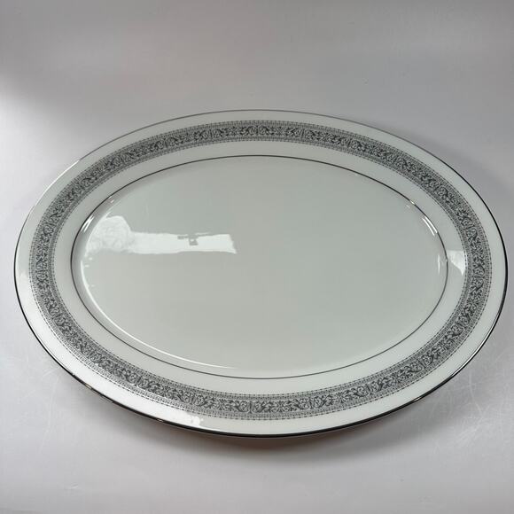 Oxford Bone China Oval Serving Platter 16 in. Filigree Pattern (Disc.) USA
